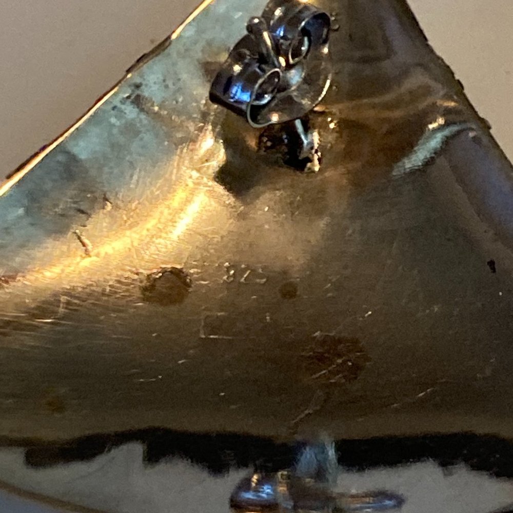 Distinctive Triangular Sterling Silver Post Earri… - image 4